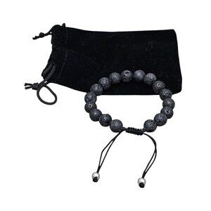 Lava Volcanic Stone New Energy Essential Oil Bead Bolo Black Bracelet